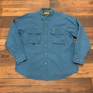 Men's Remington Vintage Blue Long Sleeve Button Down Shirt Size M